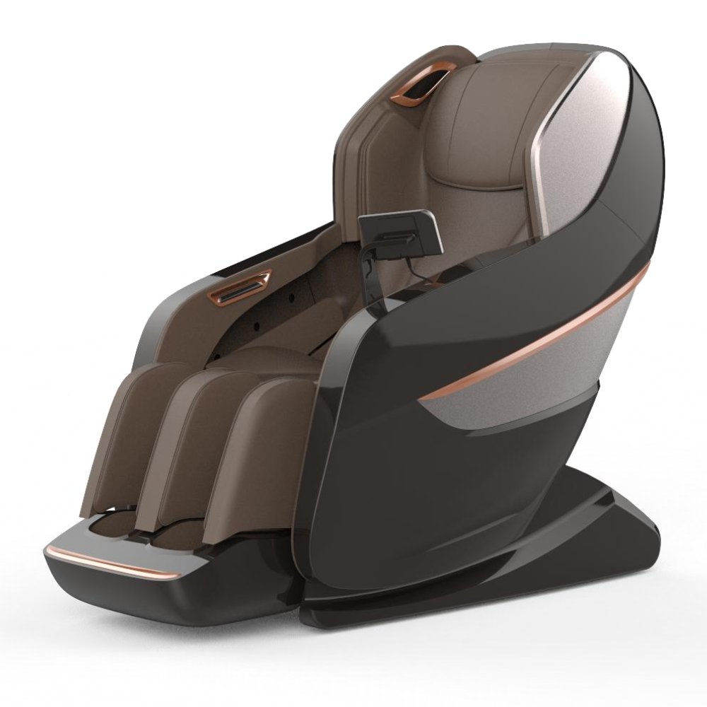 Massage Chair - Zero Gravity, LED Light, Bluetooth Speaker w/Screen, Dual Rolling & Tapping Massage - AM1800 - Brown